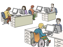 Ein Grossraum-Büro Ein Grossraum-Büro